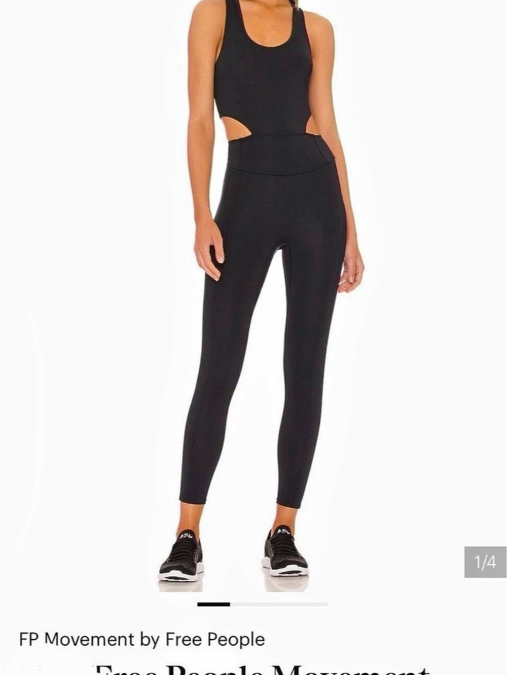 Free People Back It Up Onesie Black Back Cutout Jumpsuit Size Medium Like New